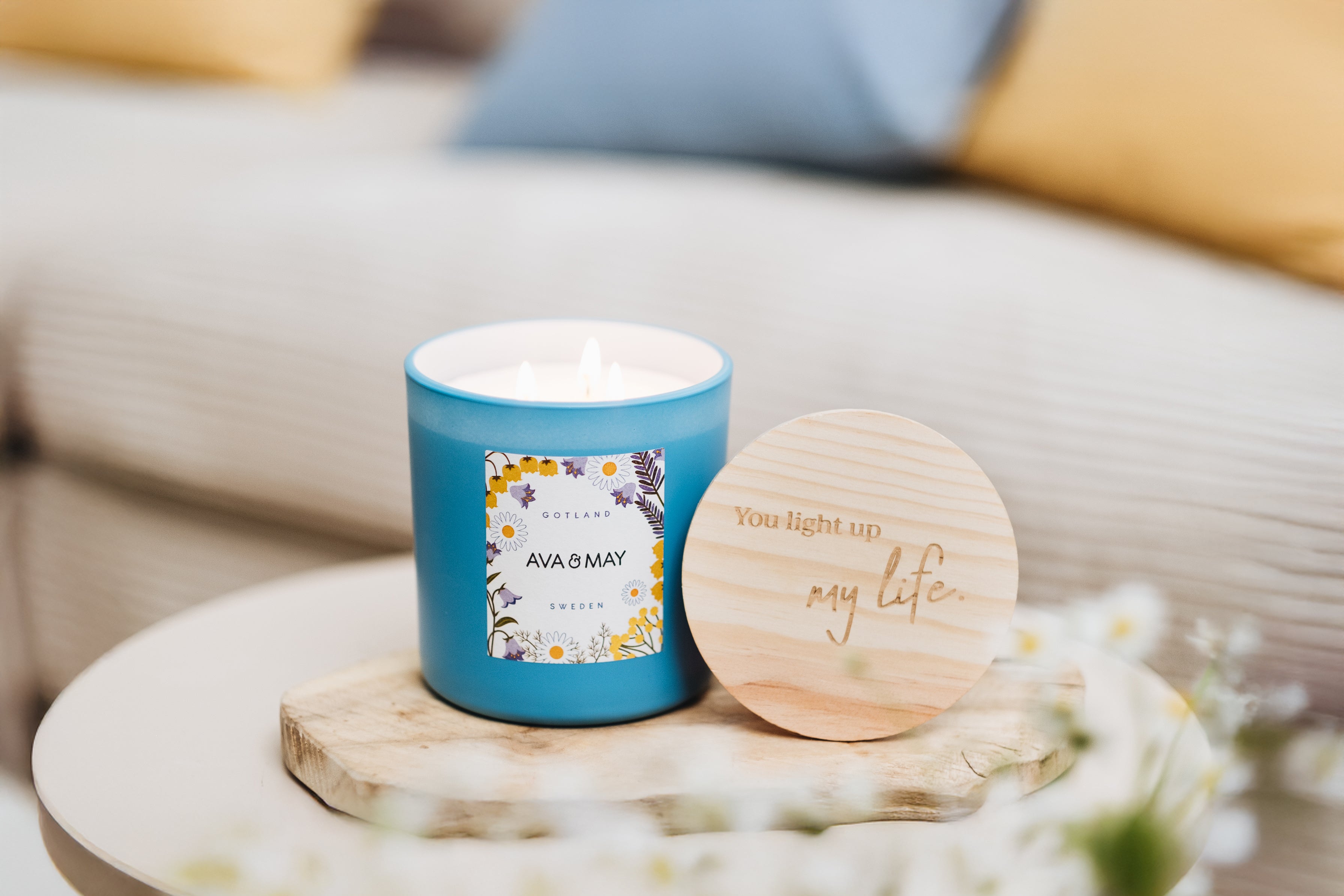 Couvercle de bougie "You light up my life"