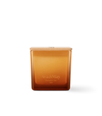 Bougie Ava&May Pumpkin Pie de 220 grammes, dans un pot carré en verre avec un couvercle en bois