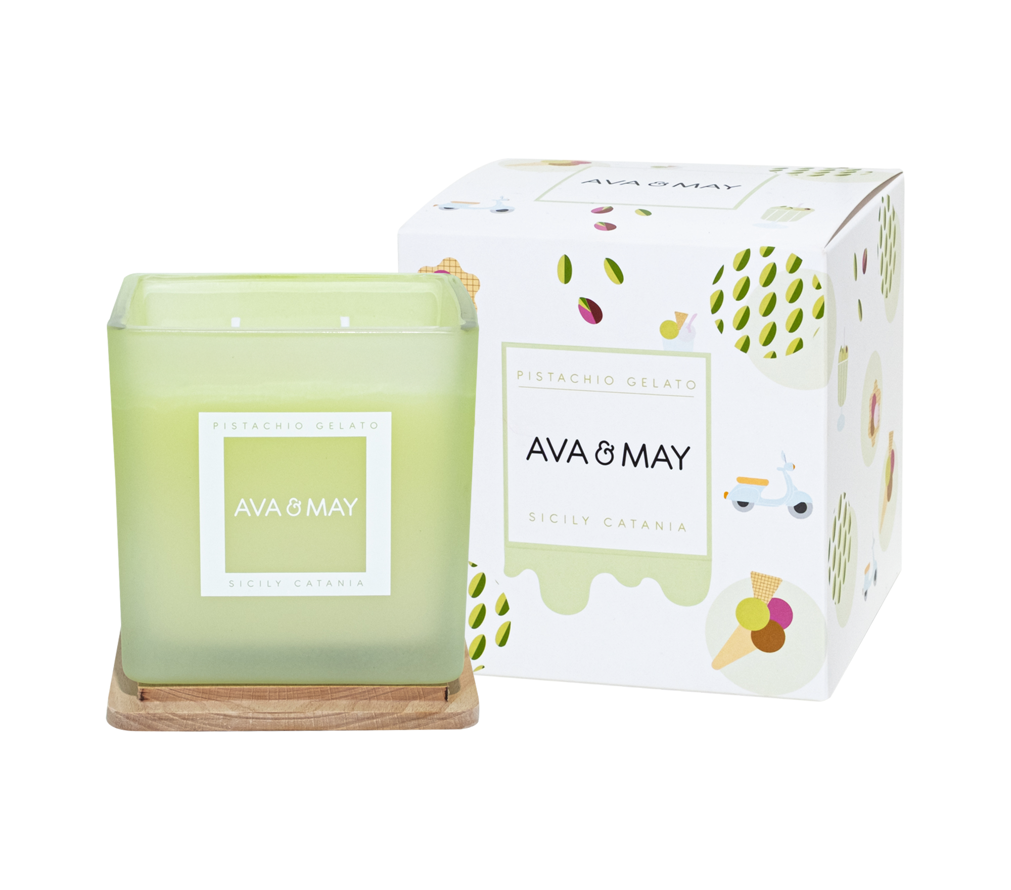 Maxi bougie parfumée Glace à la pistache