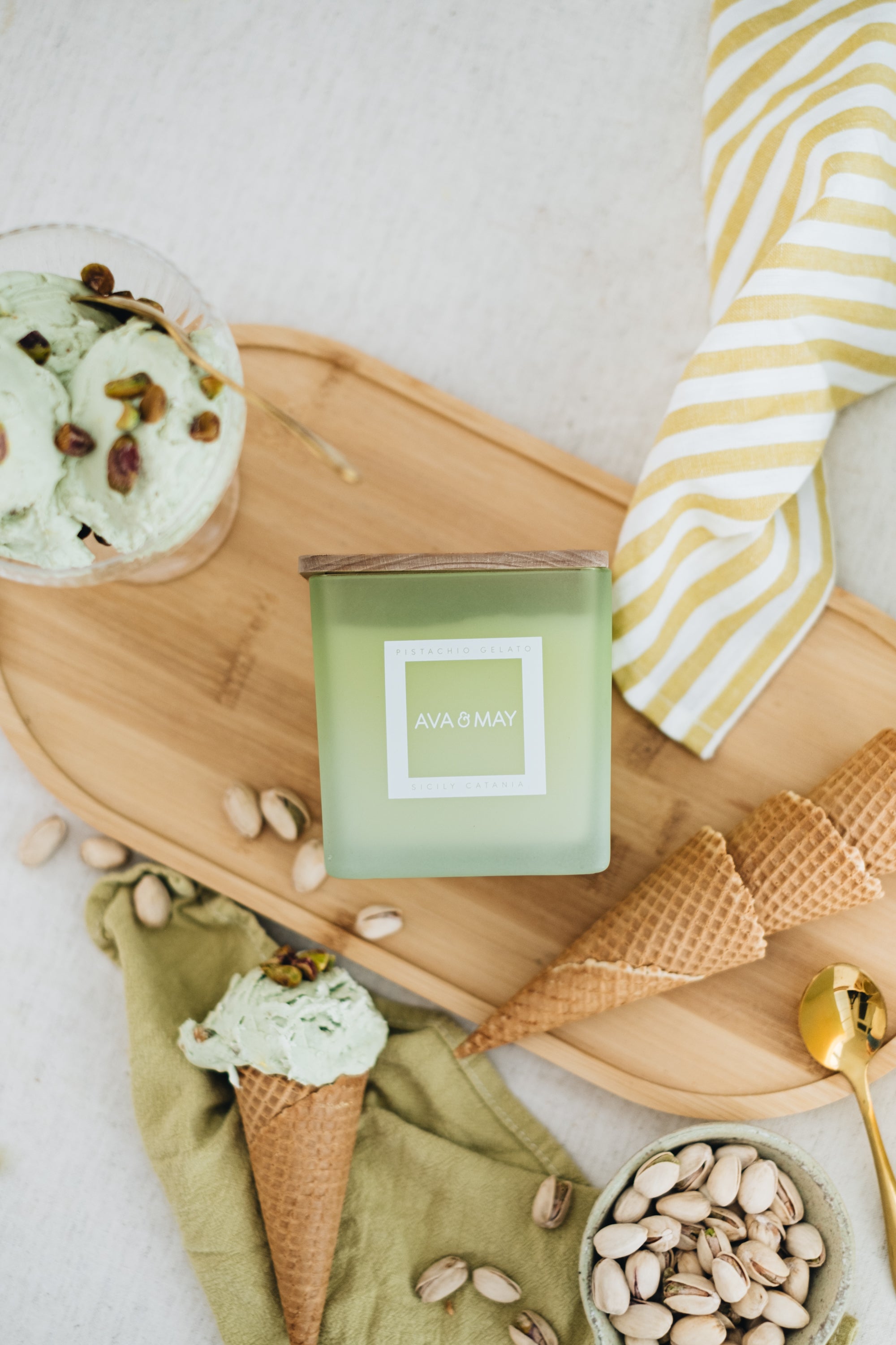 Maxi bougie parfumée Glace à la pistache