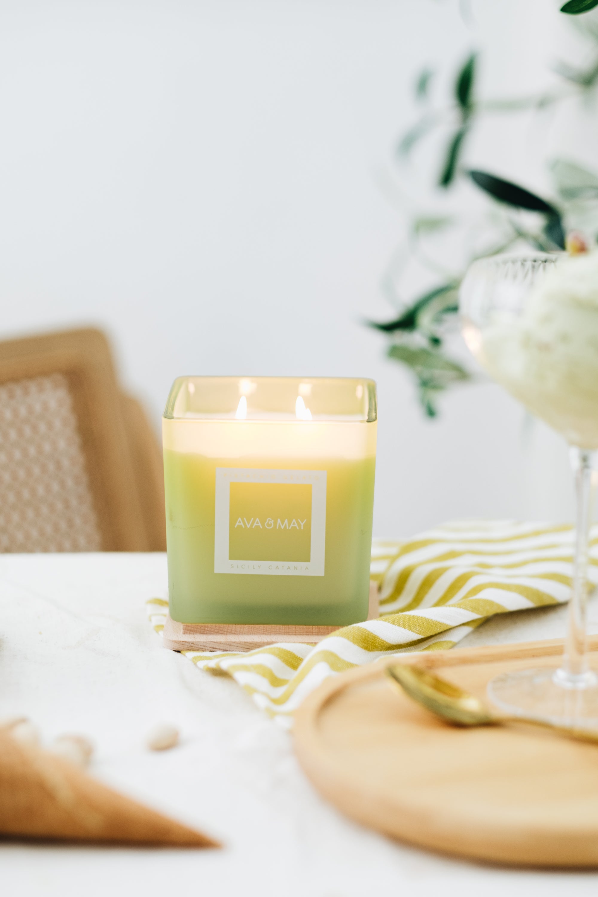 Maxi bougie parfumée Glace à la pistache