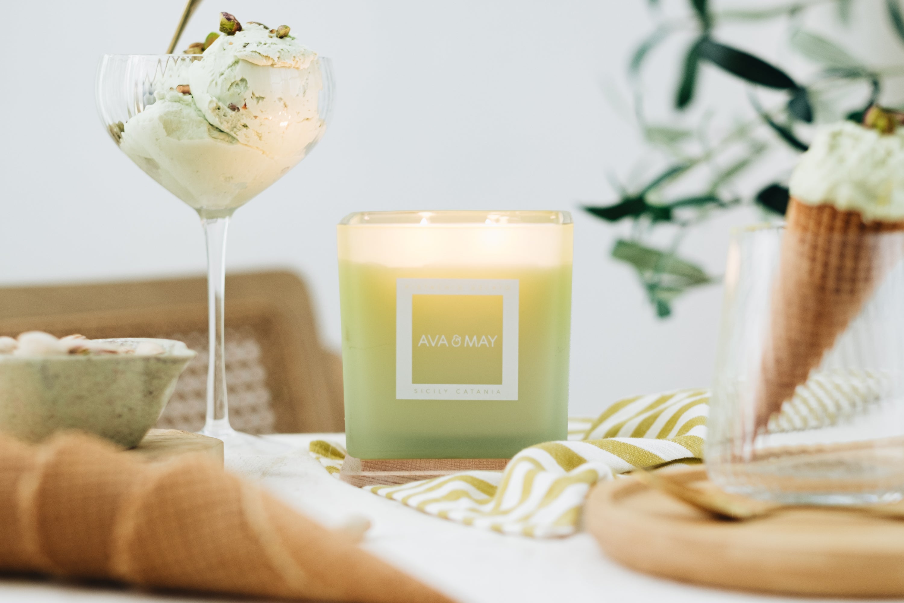 Maxi bougie parfumée Glace à la pistache