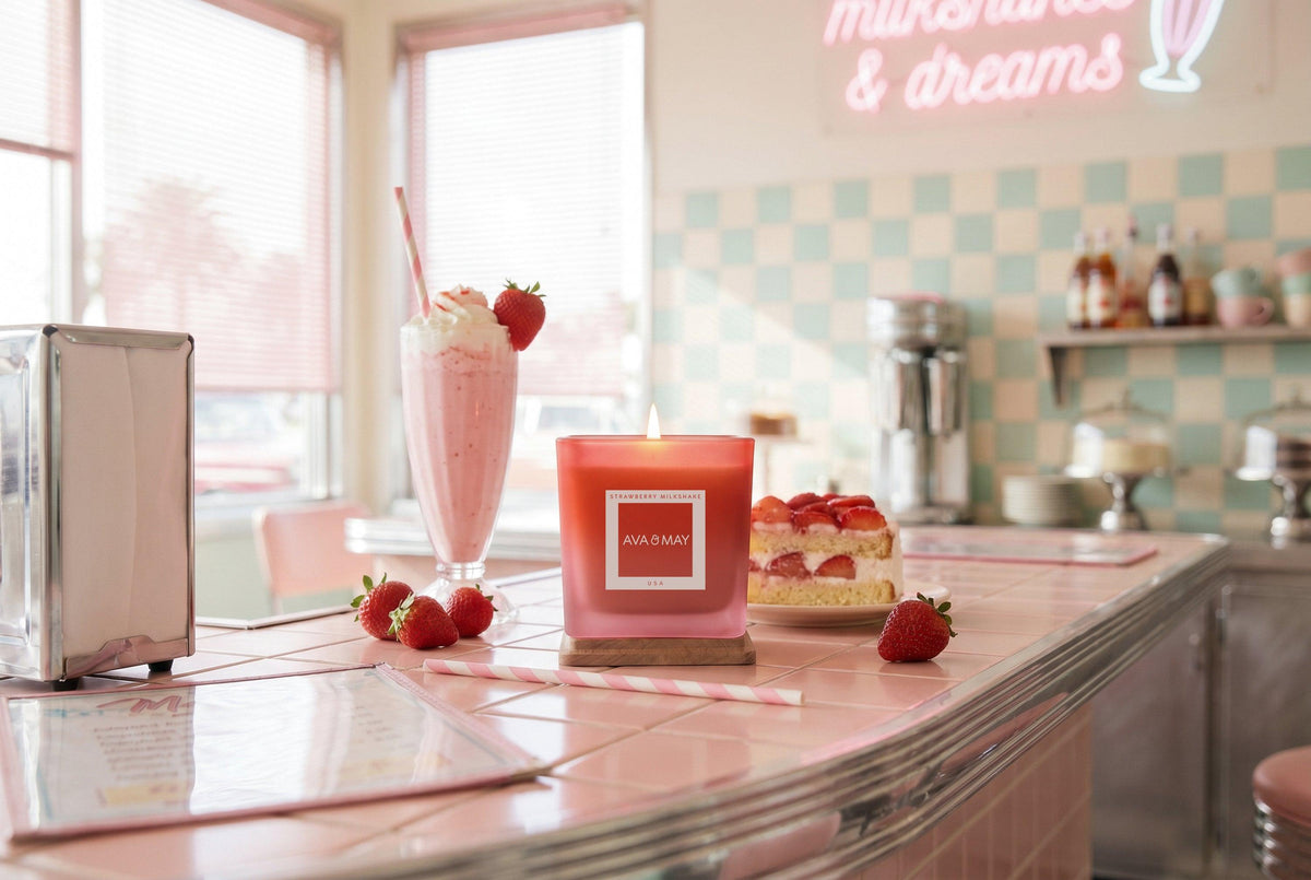 Bougie parfumée Strawberry Milkshake - Ava&May - France