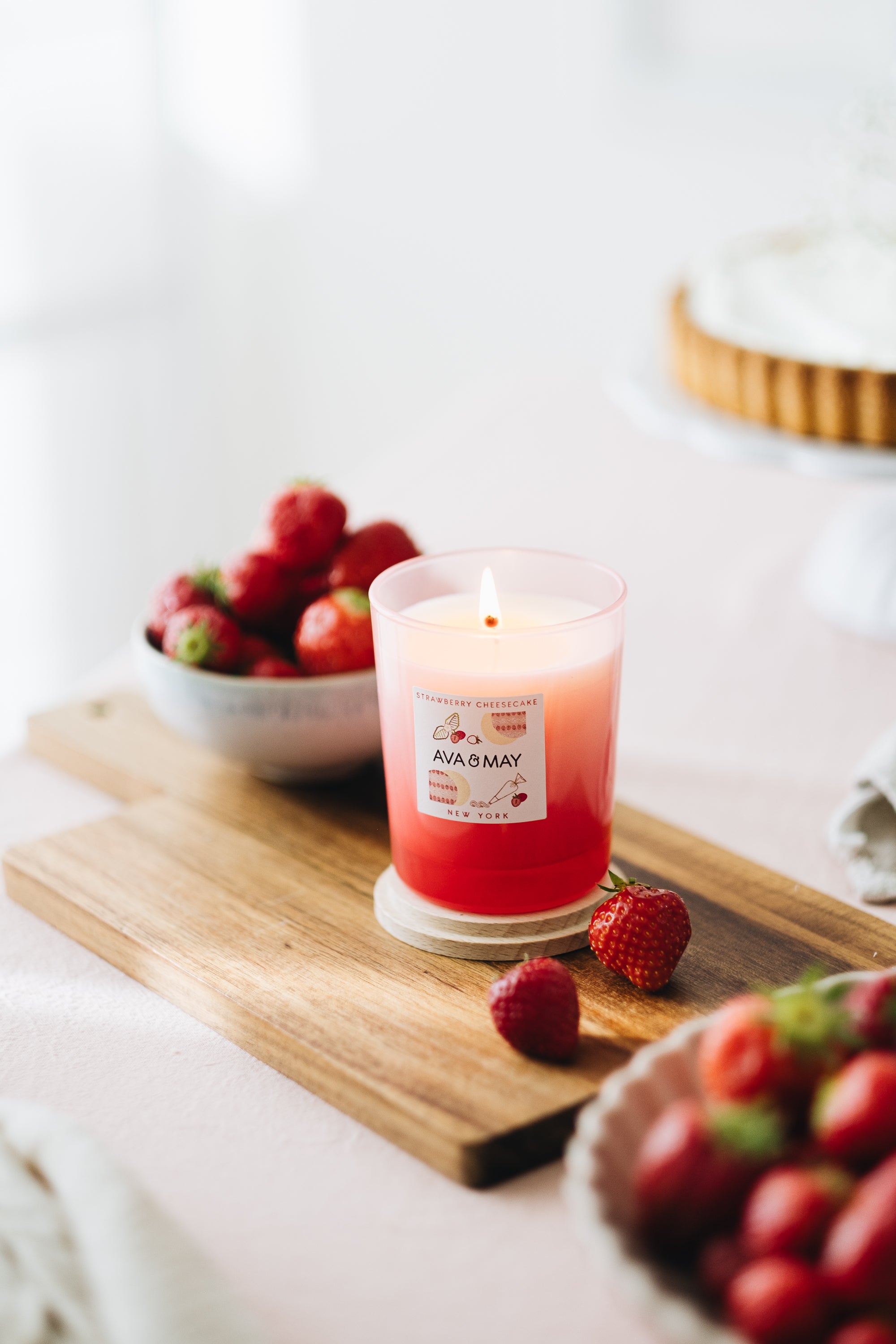 Bougie parfumée Cheesecake à la fraise